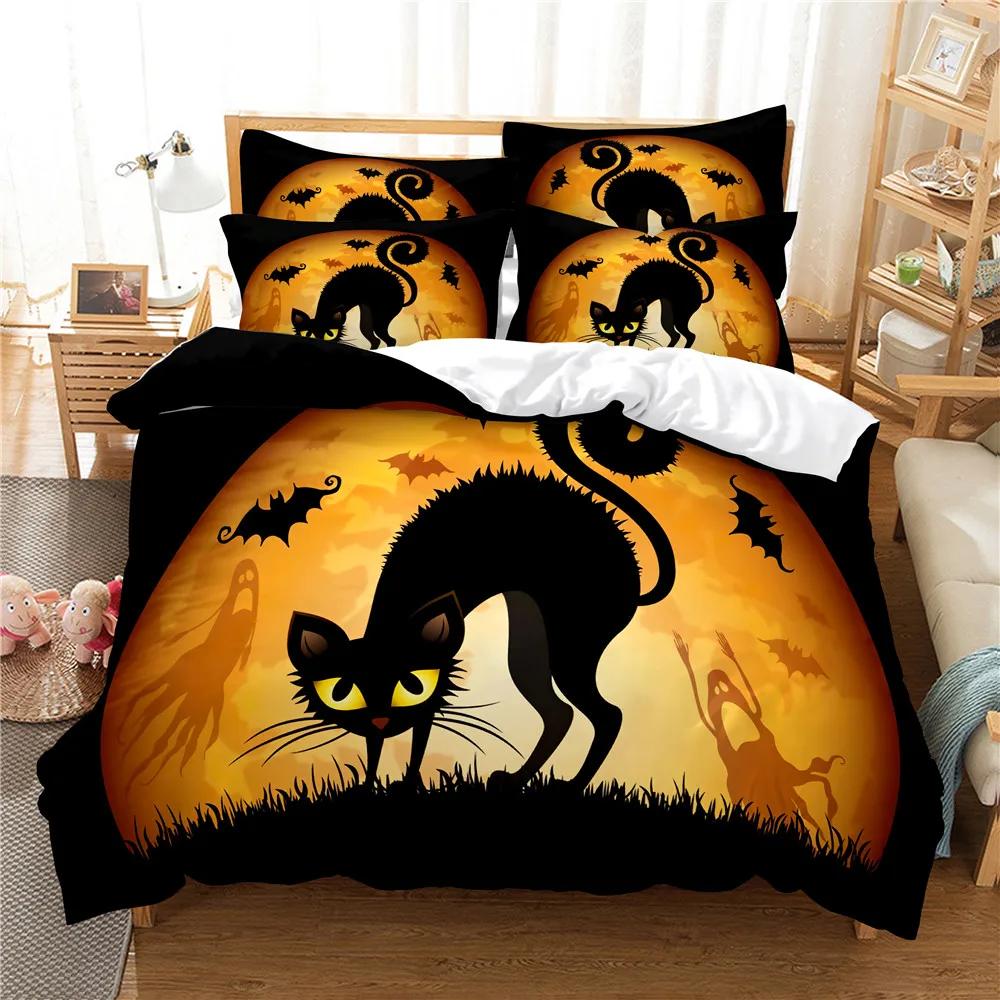 Cute Cat Colorful Butterfly Decor Duvet Cover for KidsTeens Boys Girls Animal Pet Theme Quilt Cover Fashion Bedroom Decorations