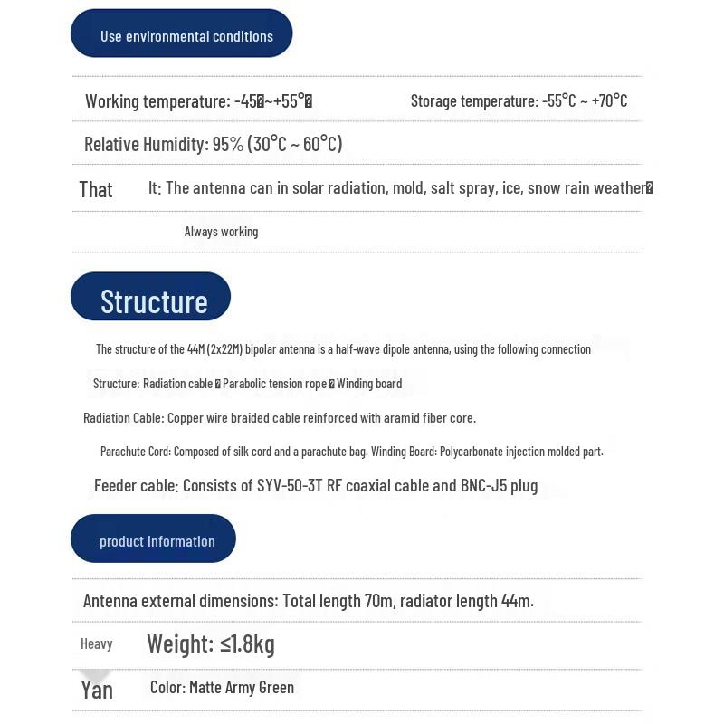 TSA-44 Portable Shortwave Dipole Antenna