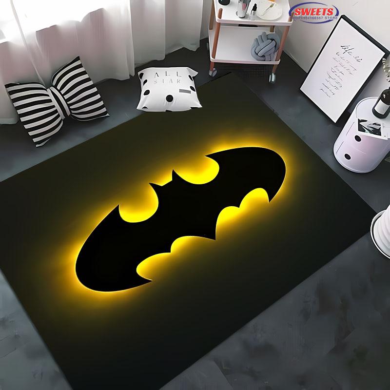 Tapis Logo DC Batman Nouvelle Sortie ! Tapis pour Salon Chambre d'Enfants, Zones de Chevet et de Bureau, Tapis Durable Lavable en Machine
