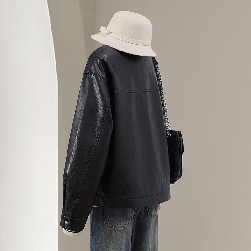 Γυναικείο Δερμάτινο Μπουφάν PU με Όρθιο Κολάρο