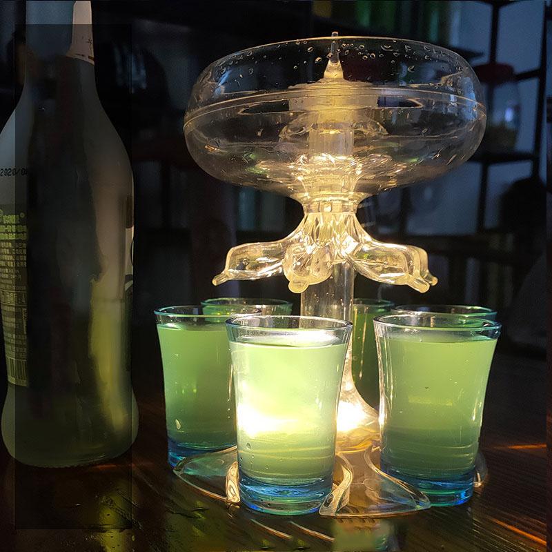 6 Shot Glass Wine Whisky Beer Luminous Dispenser Holder Drinking Games Tools Home Party Bar