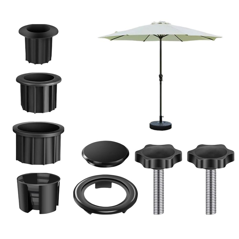 1 Set Sun Umbrella Base Bracket Accessories Plastic Pipe Sleeve Fixing Screws Patio Parasol Umbrella Base Stand