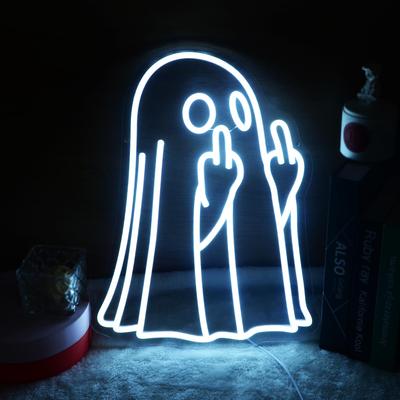 Halloween Neon Light Sign Spooky Middle Finger Bedroom Living Room Home Kids Room Man Cave Bar Pub Cafe