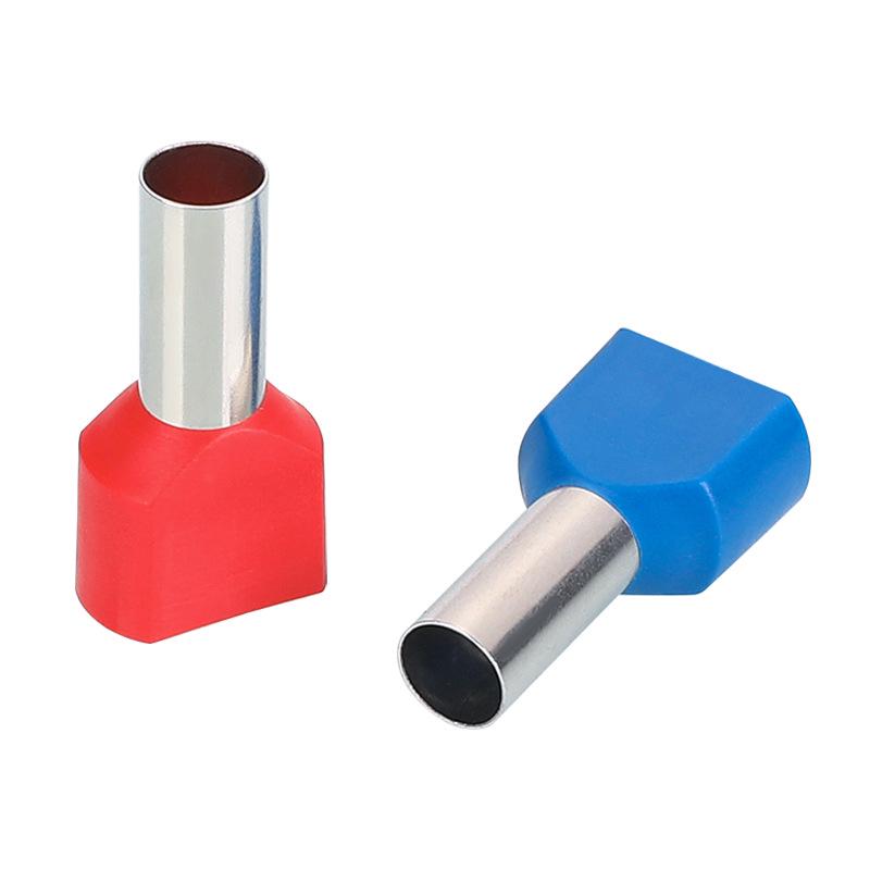 KST TE0508/0510/0512 Two-Wire Tubular Pre-Insulated Purple Copper Cold Crimp Terminal