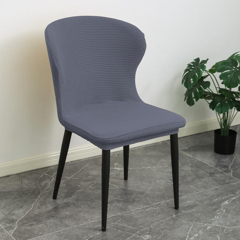 Curved Backrest Style Thickened Velvet Chair Cover Curved Dining Chair Cover Anti-fouling and Dustproof Stool Cover Universal for All Seasons
