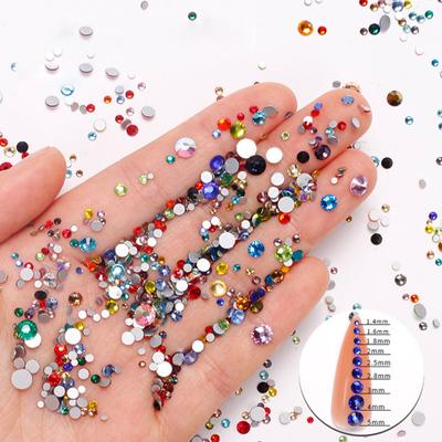1440Pcs/Bag Nail Decoration Exquisite DIY Lightweight Flat Bottom Rhinestones Nail Ornaments for Women