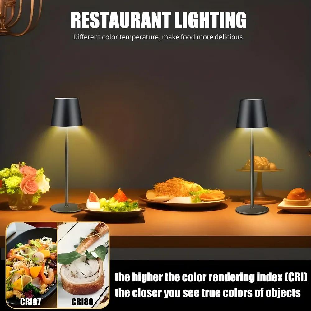 2 Peças Lâmpada de Mesa LED Recarregável Interruptor de Toque Luzes de Mesa 3 Cores Reguláveis Para Quarto Sala de Estar Bar Decoração Jantar Iluminação
