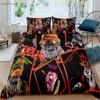 Dark Game Cartoon Print Quilt Cover Dormitory Children's Room Bedding Set Quilt Cover Pillowcase 100% Polyester 3 Pieces