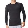 Crew Neck Long Sleeve Soft Compression Size Medium Men's Innerwear, 448124, Black,