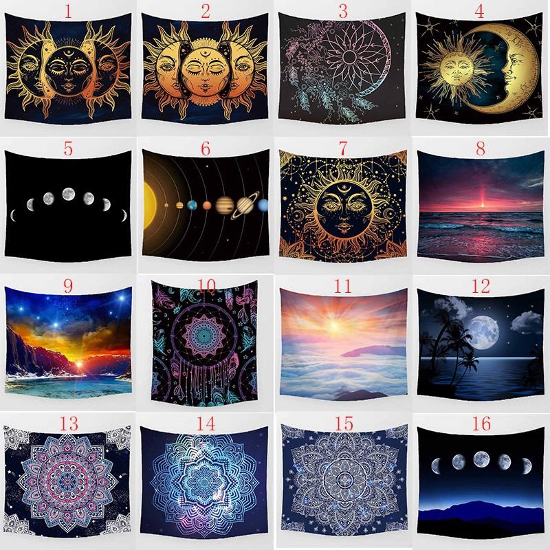Decor acasă Tapiserie Sufragerie Dormitor Frumos Apus de Soare Soare Luna Mandala Tapiserie de perete suspendată