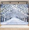 Winter Forest Scene Backdrop for Photography Snow Snowflake Xmas Tree Natural Landscape Christmas Baby Portrait Photo Background