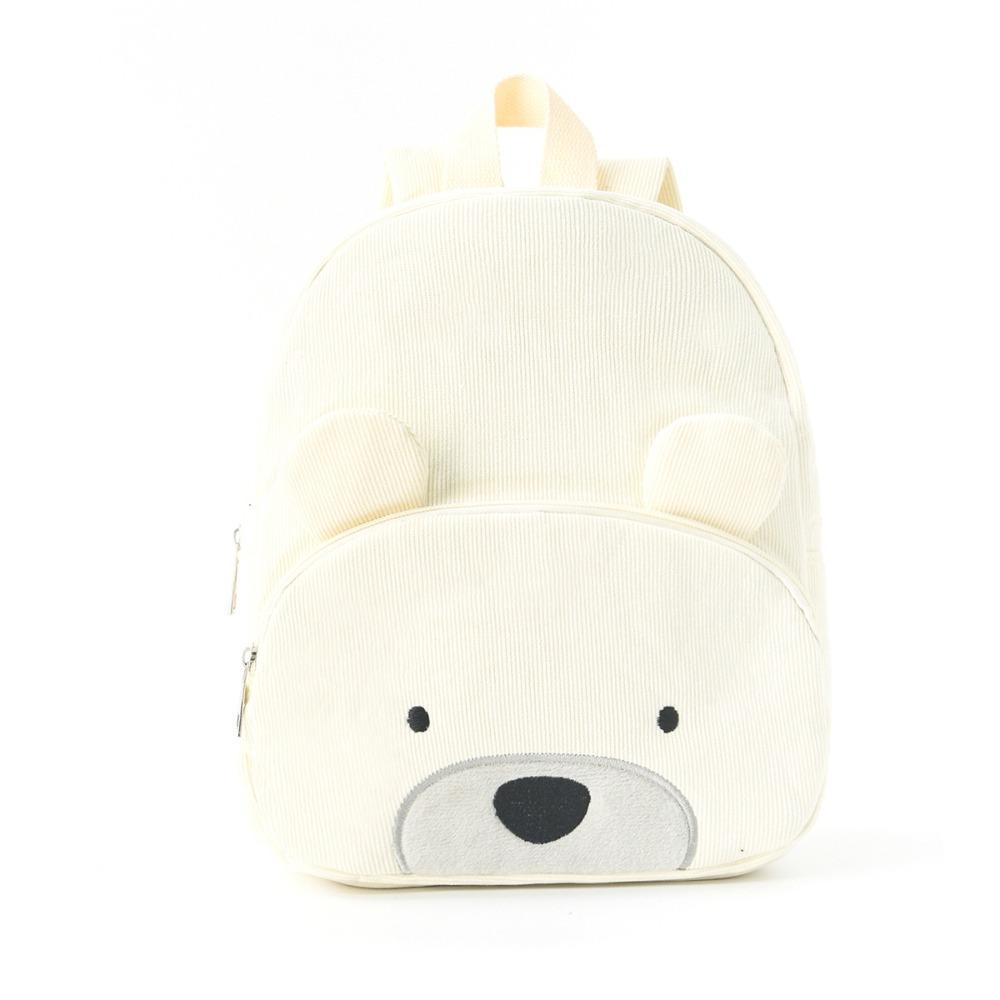 New Corduroy Polyester Bear Shoulders Bag Beige Black Large Capacity Versatile Backpack Washable School Bag Men Women