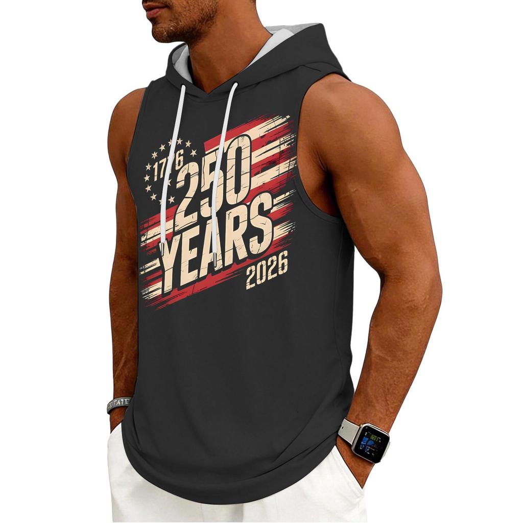 Men's Tank Top Gym Sleeveless Hoodie Shirt Washed Sports Muscle Shirts Fitness Vest With Hood