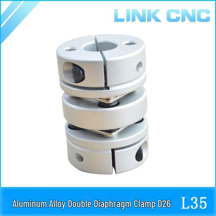 Aluminum Alloy CNC Double Diaphragm Coupling Clamp for Motors and Screw Rods D26 L35 Bore 8x10 (1 piece)