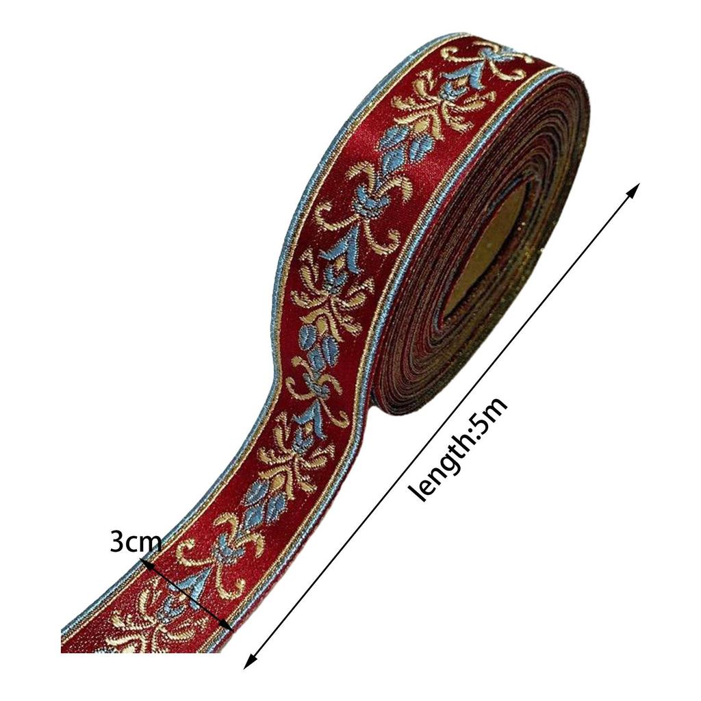 Jacquard Ribbon Clothing Decoration 5M Sewing Ribbon Fabric Embellishment for Pillowcases Clothes Headband Placemats Clothing