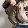 Men's Large Size Autumn/Winter Retro Leather Martin Boots – Trendy and Fashionable Work Boots