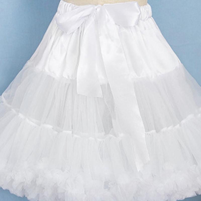 A-line Petticoat Crinoline Slips Wedding Accessories Short Fluffy Tutu Skirt 50s Vintage Puffy Underskirt 15.8in
