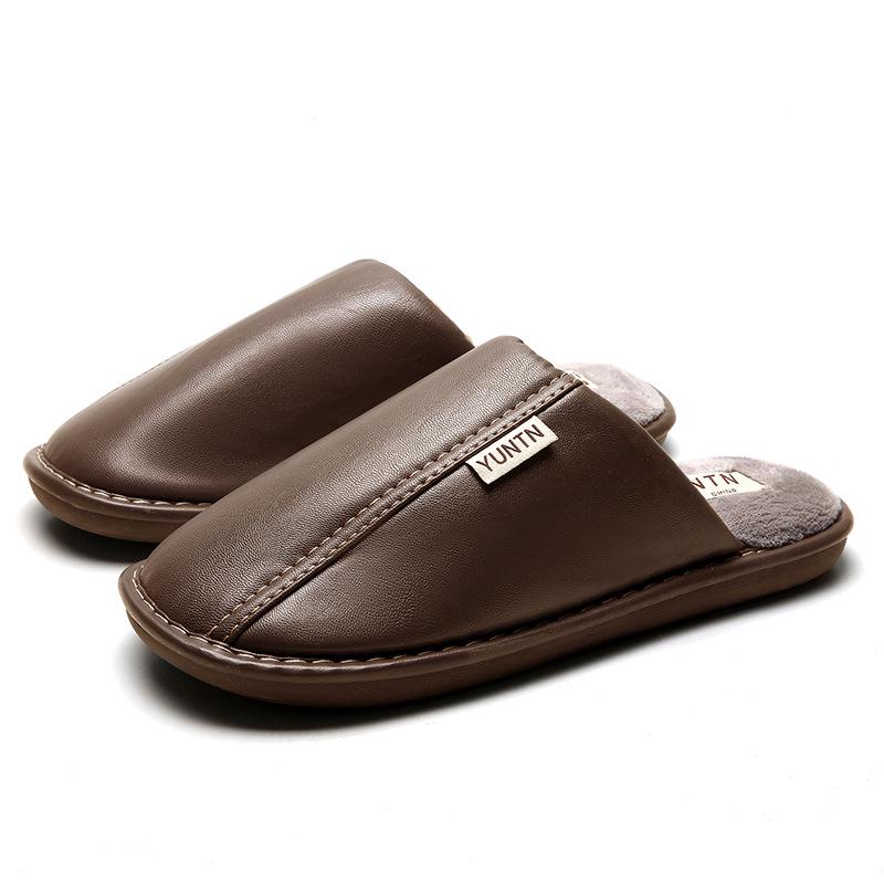 Wolken Wasserdichte Rutschfeste Baumwollpantoffeln - Weiche Sohle Indoor Warm PU-Leder für Paare, Männer & Frauen - Perfekt für Herbst & Winter