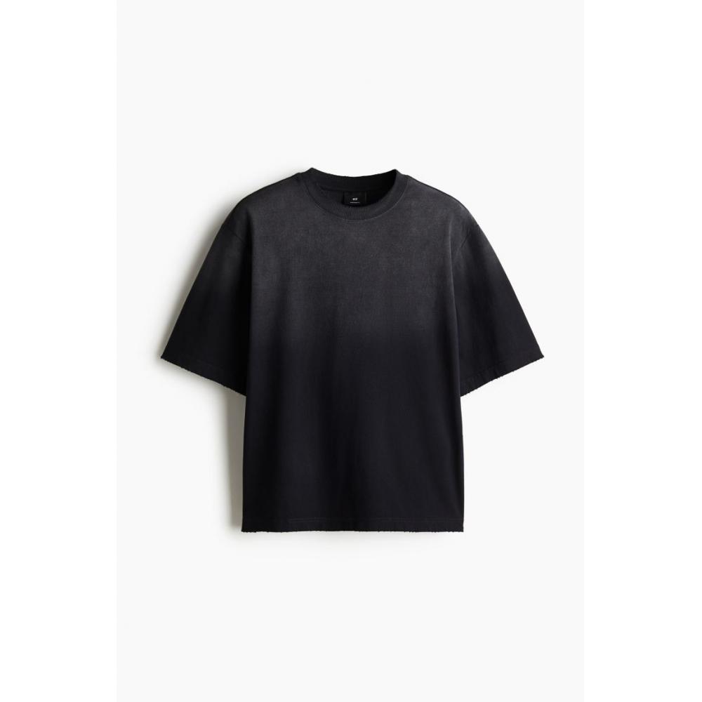 H M T sHirT Oversized fiT Black oMbre