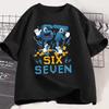 Unisex Women Fashion Gaming Meme T-Shirt Y2k Casual Tees Tops for Boys Girls Funny Six Seven 67 Brainrot Print Short Sleeve T Shirt