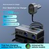 GE08 PD 65W Fast Charging Car Charger 9 in 1 Cigarette Lighter Adapter with Independent Switch and Retractable Cable