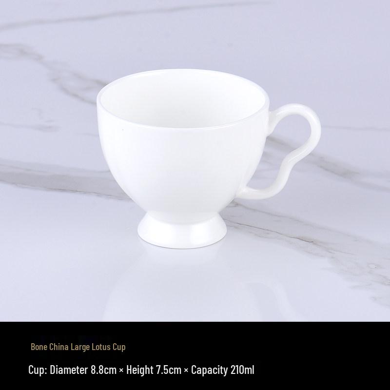 Luxurious Bone China Gold Rim Coffee Cup & Saucer Set - Pure White Ceramic English Style for Hotels and European Coffee Service