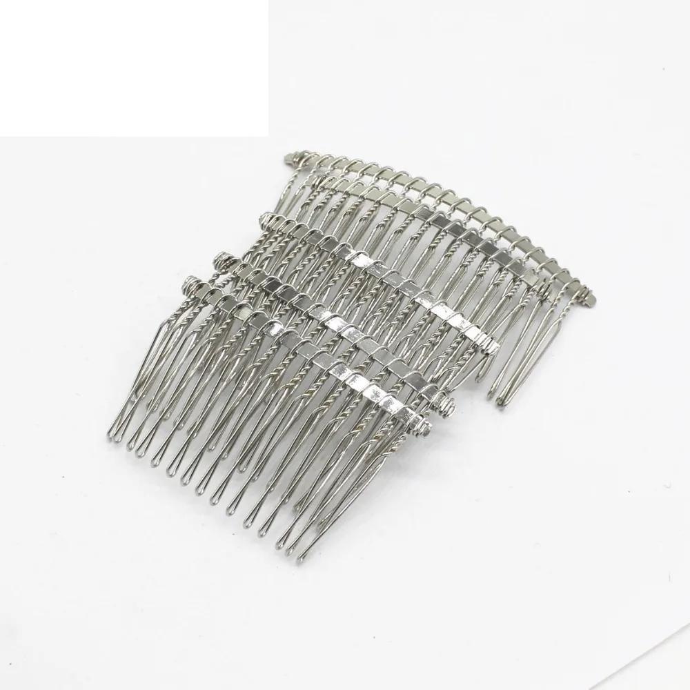 5 PCS Peignes à Cheveux 12/15/20/25/30 Dents Supports Vides Peignes à Cheveux en Métal Base Pour Accessoires Capillaires Fabrication de Bijoux Ornement