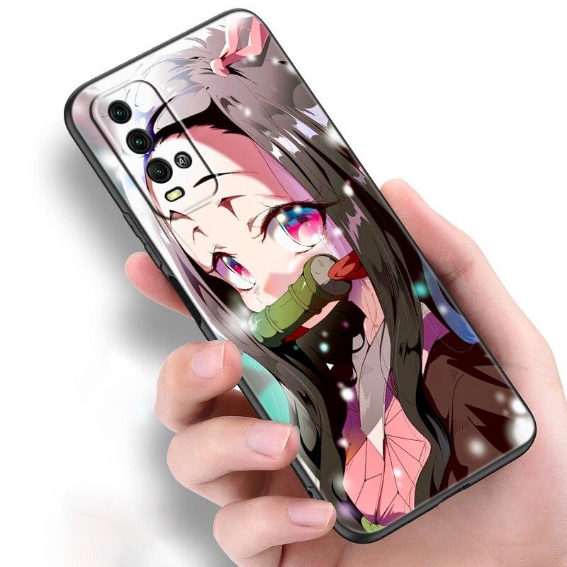 Anime Demon Slayer Nezuko Silicone Phone Case For Xiaomi Redmi Note 11 10 9 8 Pro 11T 10T 10S 9S 8T 9 9A 9C 9T Black Soft Cover