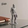 Workstation Mini Statue Desk Businessman Statue, 3D Printed Office Decor for Men, Small Workplace Executive Figurine with Briefcase, Motivational Home