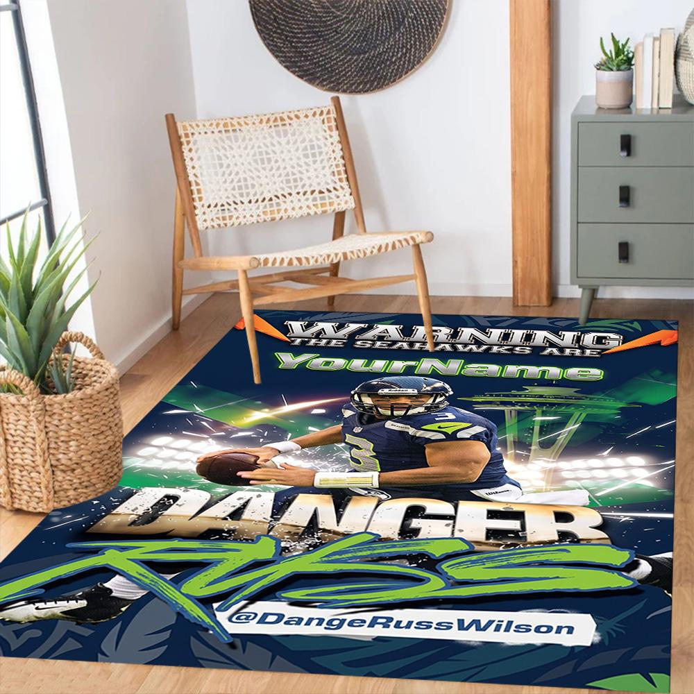 Seattle Seahawks Customizable Name Carpet Design For Decorate Room Dining Room Hallway Study Room Antislip Carpet Office Home Decor