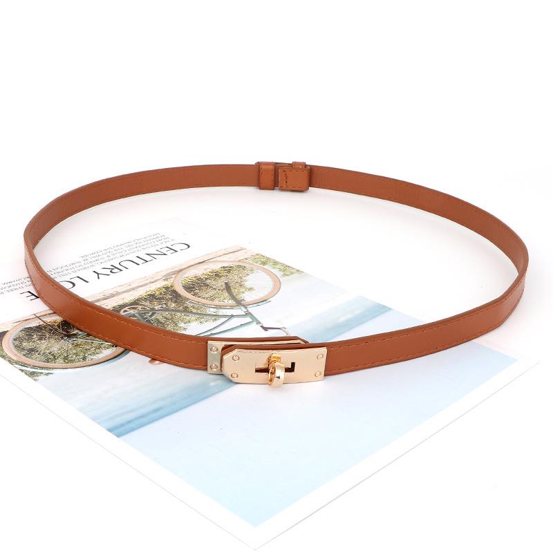 

Women s Leather Decorative Buckle Pull-Through Waistband Belt for Skirts and Suits - Punch-Free Design. 95 cm