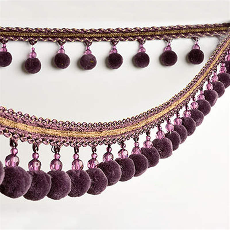 1 Meter Pompom Trim Pom Pom Bobble Braid Tassel Ball Fringe Ribbon Lace Fabric DIY Upholstery Crafts Curtain Sewing Accessories