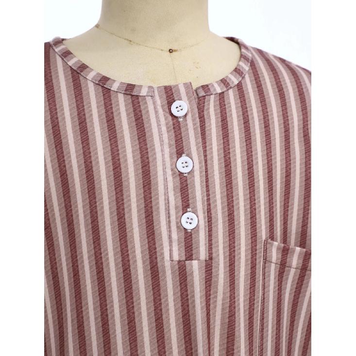 Boys Striped Soft Pajama Set Long Sleeve Loose Sleep Robe Nightgown with Adjustable Sleeping Cap Homewear for Christmas Xmas