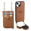 2 in 1 Detachable Crossbody Cards Solt Wallet Leather Case For iPhone 15 Pro Max 14 Plus 13 12 11 Pocket Bag Long Lanyard Cover