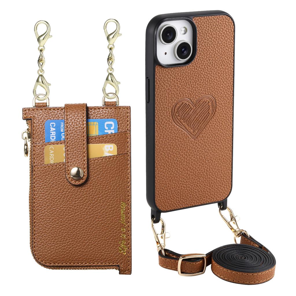 2 in 1 Detachable Crossbody Cards Solt Wallet Leather Case For iPhone 15 Pro Max 14 Plus 13 12 11 Pocket Bag Long Lanyard Cover