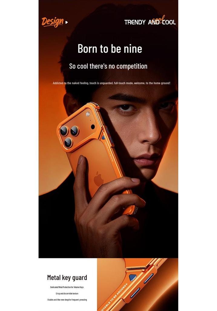 9 Shells Metal Phone Case for iPhone 17 Pro Max with Lens Stand and Air Cushion Drop Protection