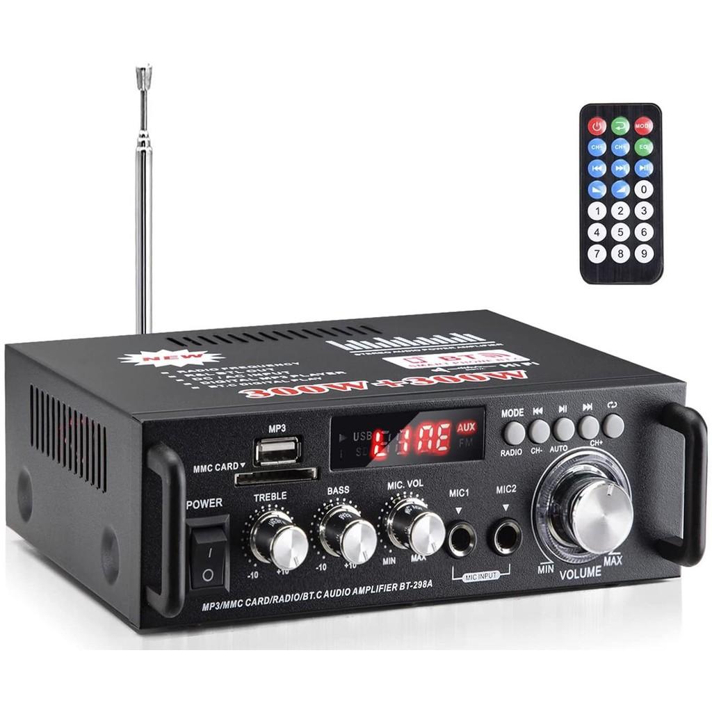 BT-298A Mini Amplificador de Potência Portátil para Carro 12V Bluetooth HIFI Amplificador de Áudio Home Cinema Alto-falante Estéreo 18X13.6X5.5CM