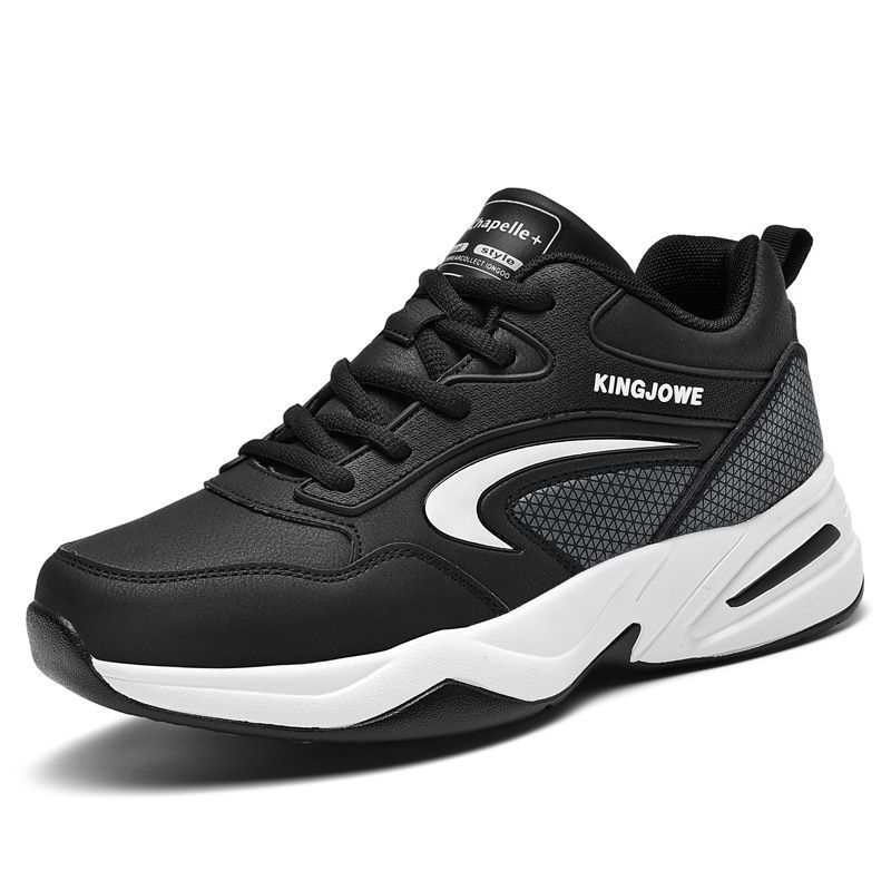 Autumn and Winter Beef Tendon Sole Non-slip and Wear-resistant Shoes Men's Black Leather Waterproof Sports Shoes Men's Velvet Thermal Cotton Shoes