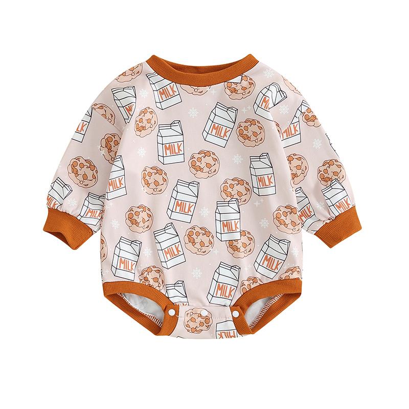 Baby Rompers Autumn Long Sleeve Newborn Boys Girls Sweatshirt Jumpsuits Winter Christmas Print Outfits Baby Wear