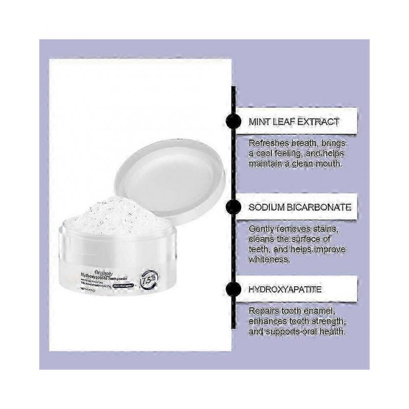 Hydroxyapatite Tooth Powder for Enamel Protection and Tooth Strengthening, Gentle and Effective Formula, Fresh Breath, Fluoride-Free Tooth Powder