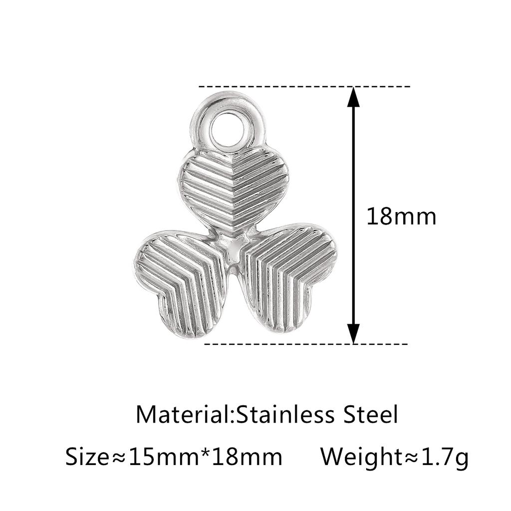 3Pcs Bowknot/Angel/Four Leaf Clover/Flower Charm Stainless Steel Pendant DIY Handmade Craft Necklace Bracelet Jewelry Making