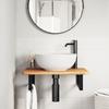 VidaXL Wall-mounted Vanity Shelf Steel and Solid Oak Wood, Floating Vanity Shelf, Vanity Shelf To Place 3302341