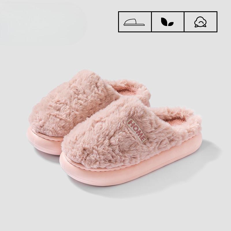 New Plush Cotton Shoes for Women's Home Use, Anti-slip Outerwear Slippers