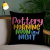 Morning Noon Cushion Cover Plush Fabric Soft Double-Sided Printed Invisible Zipper Sofa Pillow Case Home Decor
