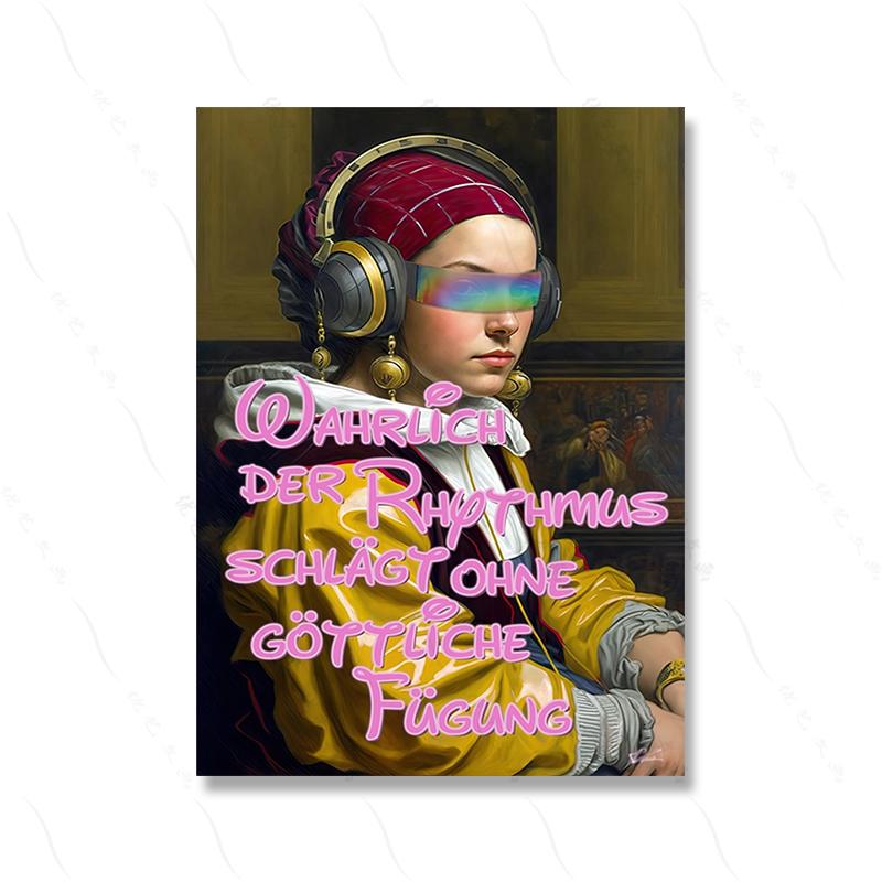 

Музыкальная девушка Постер современного искусства Цитата Выставочный зал Стена Холст Картина Комната Домашний декор Винтаж Мода Картинка Фигура Женщина 21x30cm No Framed