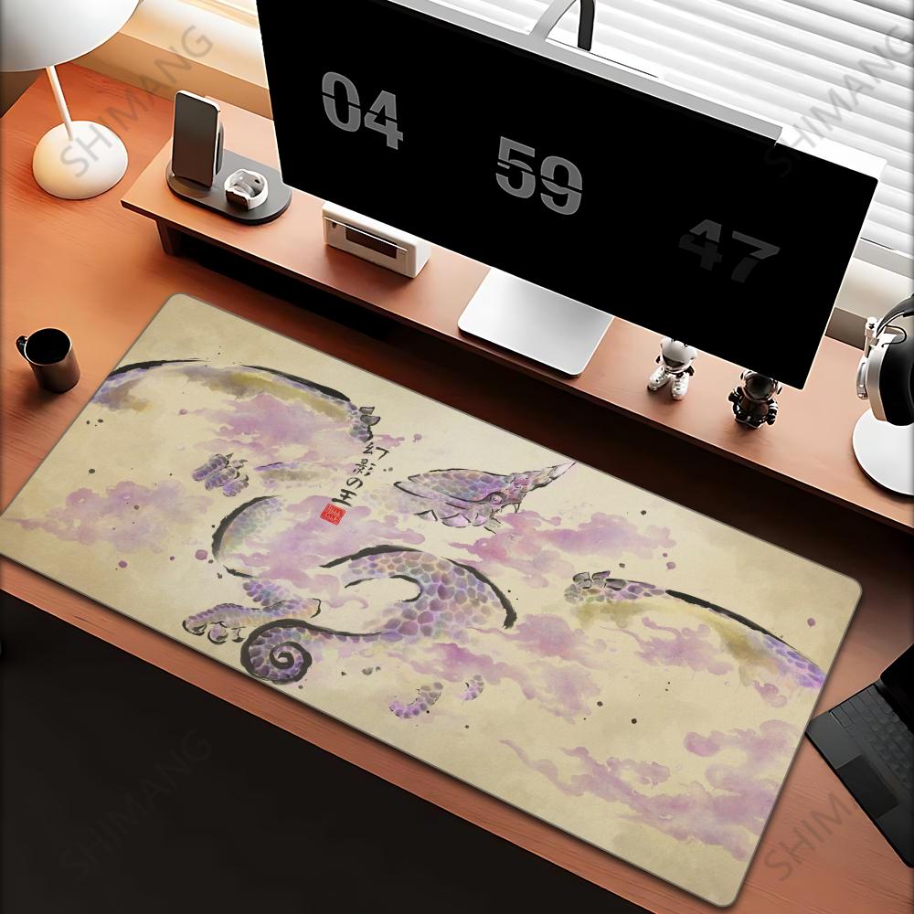 Monster Hunter Wildlands Game Mouse Pad Tapetes de Mesa Teclado Borracha Kawaii Tapete de Mesa Antiderrapante XXLxcm