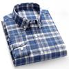 100% Cotton Oxford Men's Shirts Long Sleeves Plaid Soft Regular Fit Formal Dress Shirt Pocket Social Blouse Male Clothes 6XL 7XL
