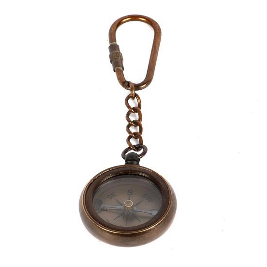 Nautischer Antik Messing Vintage Solider Autoschlüsselhaken Ross London Kompass