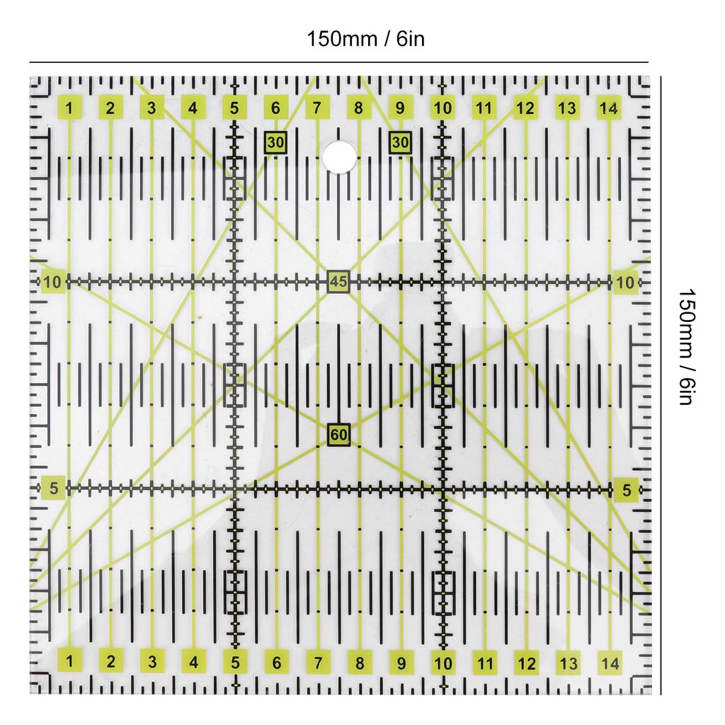 4PCS Quilting Ruler Acrylic Sewing Quilting Cutting Ruler with Double Colored and Grid Lines