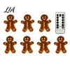 Christmas Atmosphere Ambient Light 7PCS Wooden Wall Lights, Warm LED Backlight Glowing Silhouette Decorative Elk Figures Pendants, Rustic Style
